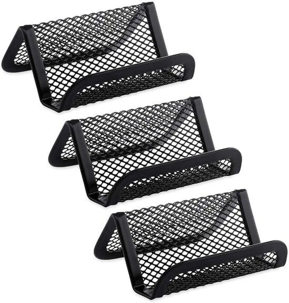 Badge visiteur pour accueil entreprise - Porte-cartes métal lot de 3