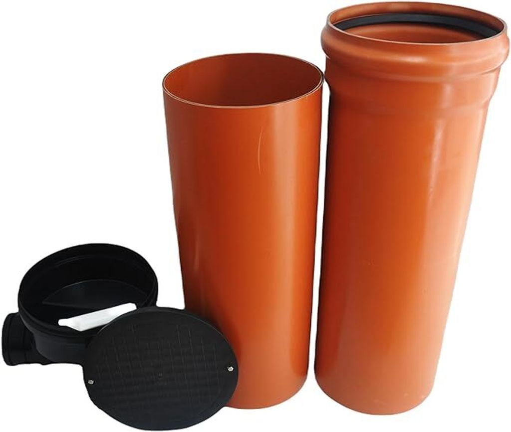 KG Kontrollschacht DN 400 /2 x Anschlüße 160 Höhe 2m Revisionsschacht Abwasserschacht Schacht Rohr, Deckel, Komplett SET mit Gleitpaste 250g
