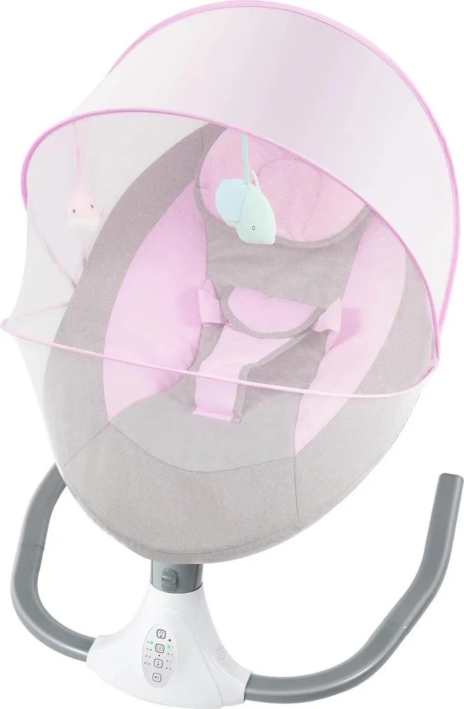 Transat Bébé Électrique - Stop aux Pleurs avec Balançoire Rose 18kg - 2