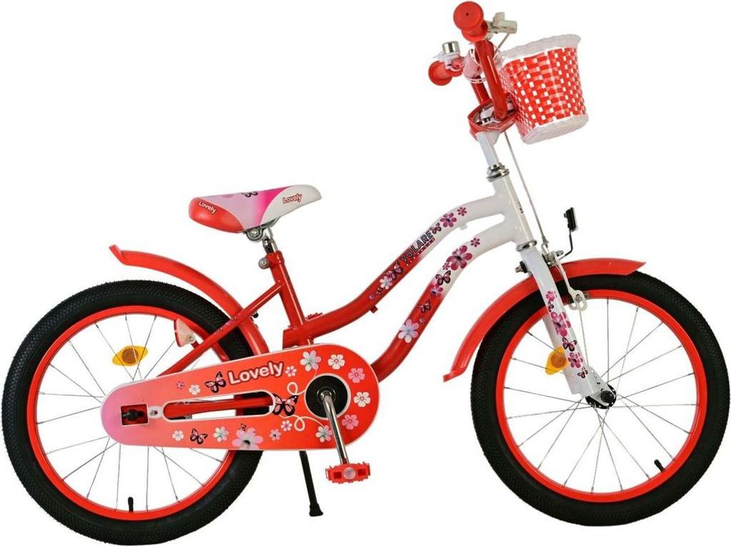 Volare Lovely Kinderfahrrad - Mädchen - 18 Zoll - Rot Weiß Produktbild 
