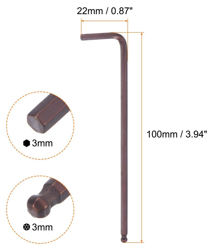 2 Stš¹ck Kugelkopf-Innensechskantschlš¹ssel 3mm S2 Stahl L-Form Langer Arm Sechskantschlš¹ssel Schlš¹ssel Satz Reparaturwerkzeug fš¹r die...
