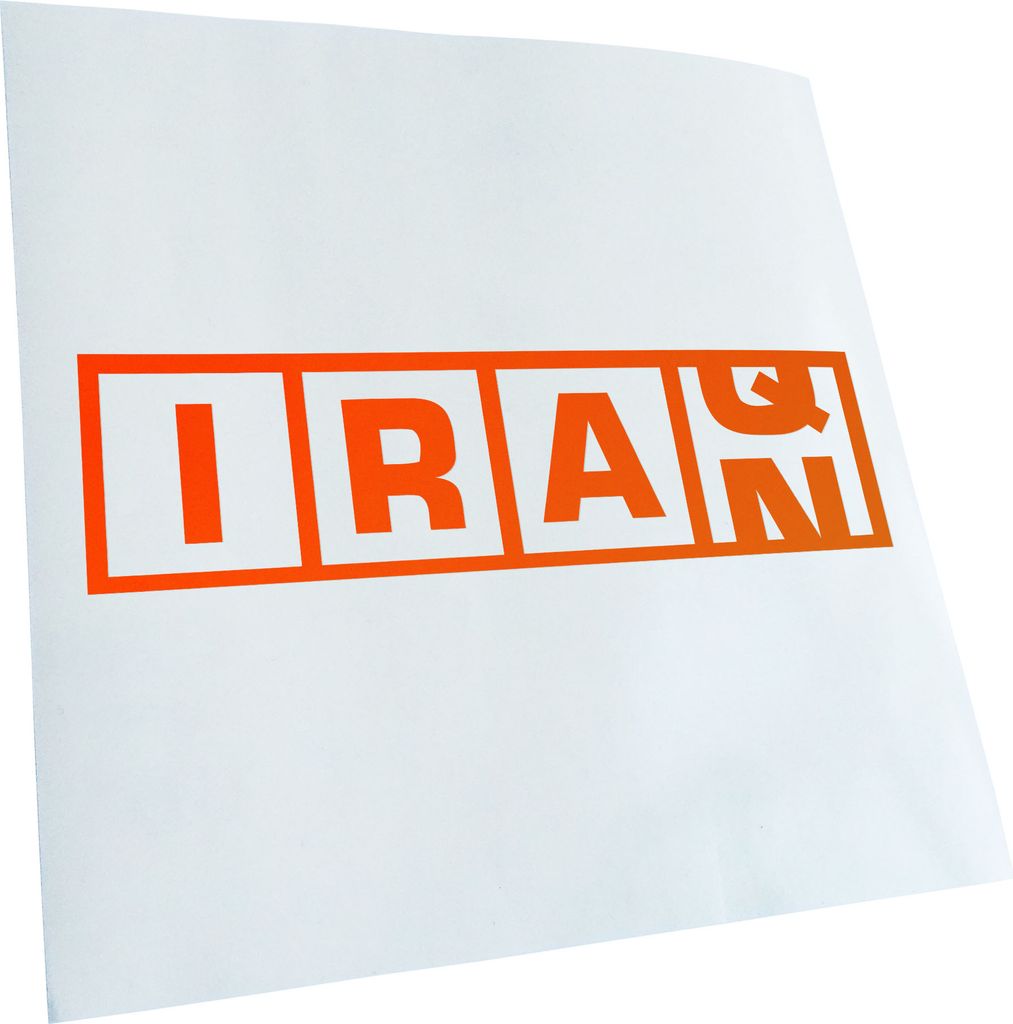 Kiwistar - Autoaufkleber - neonorange - 40 x 12 cm - Iraq Iran - Heckscheibenaufkleber - Aufkleber für Auto Kfz Fahrrad, LKW, Truck Mofa