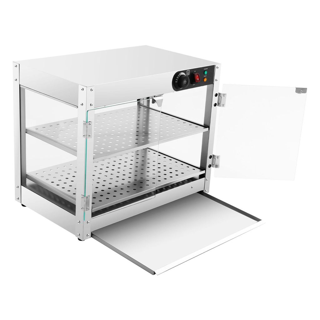 Lebensmittelvitrine Warmhaltevitrine Speisenwärmer Warmhaltetheke Heißetheke Aufsatzvitrine Doppelschicht