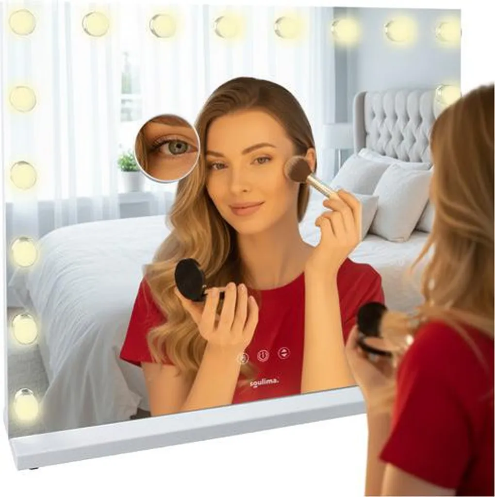 Miroir LED 80 x 62 cm : fini les zones d'ombre avec la lumière tactile réglable