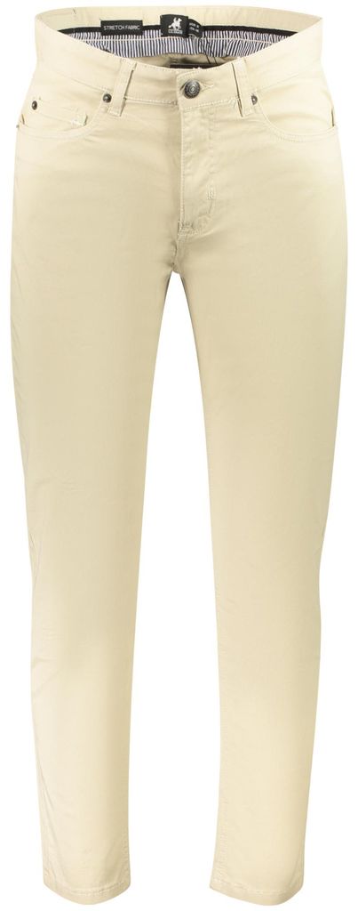 Bequeme beige 5-Taschen-Hose für Herren mit Logo-Detail