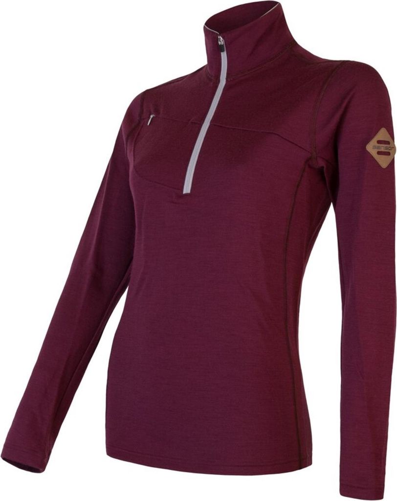 Mikina Sensor Merino Upper Zip dámské portská červená Obrázek produktu 