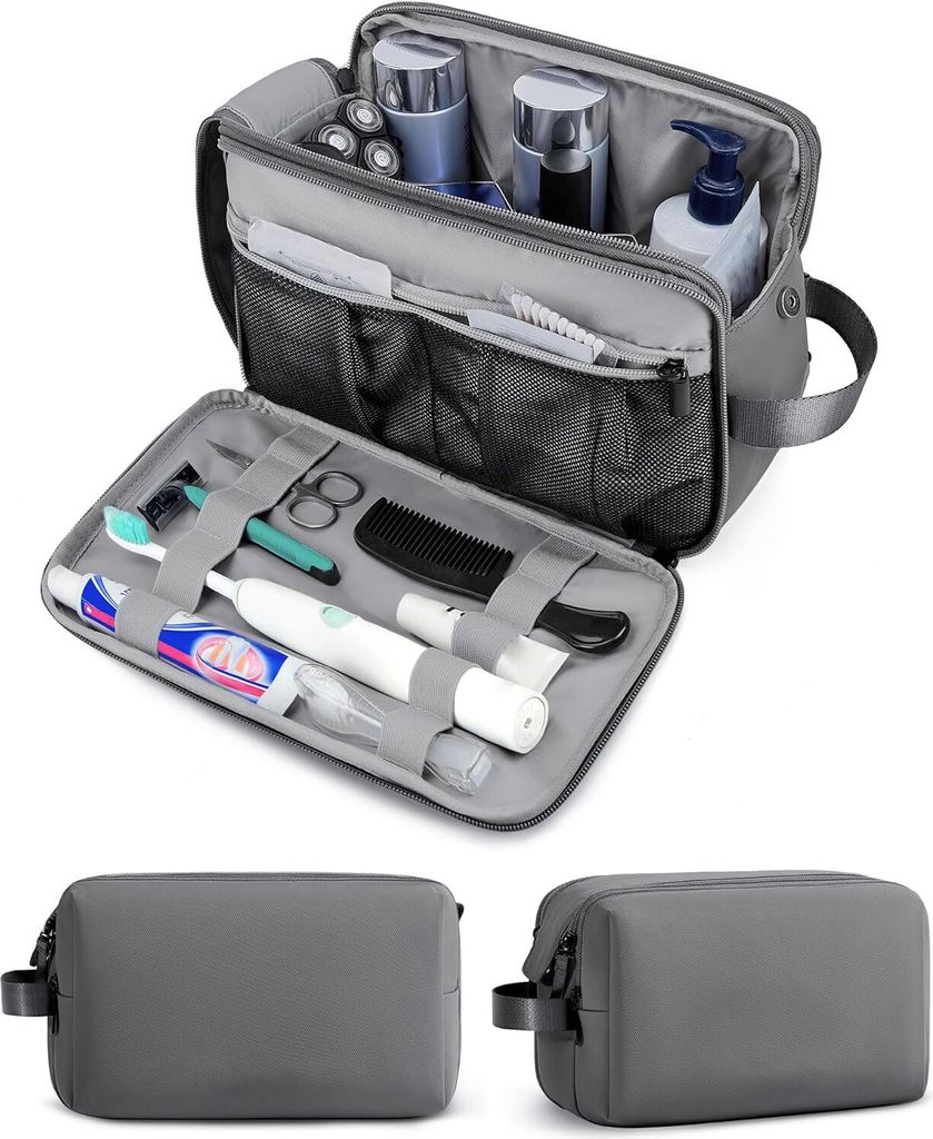 OKWISH Kulturbeutel Herren Reise Kulturbeutel Reisezubehör Kulturbeutel Kulturbeutel Kosmetiktasche Damen Toilettenorganizer grau