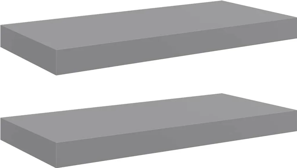 Offerta Set 2 Mensole Sospese 50x23x3,8 cm MDF Grigio - Prezzo Promo