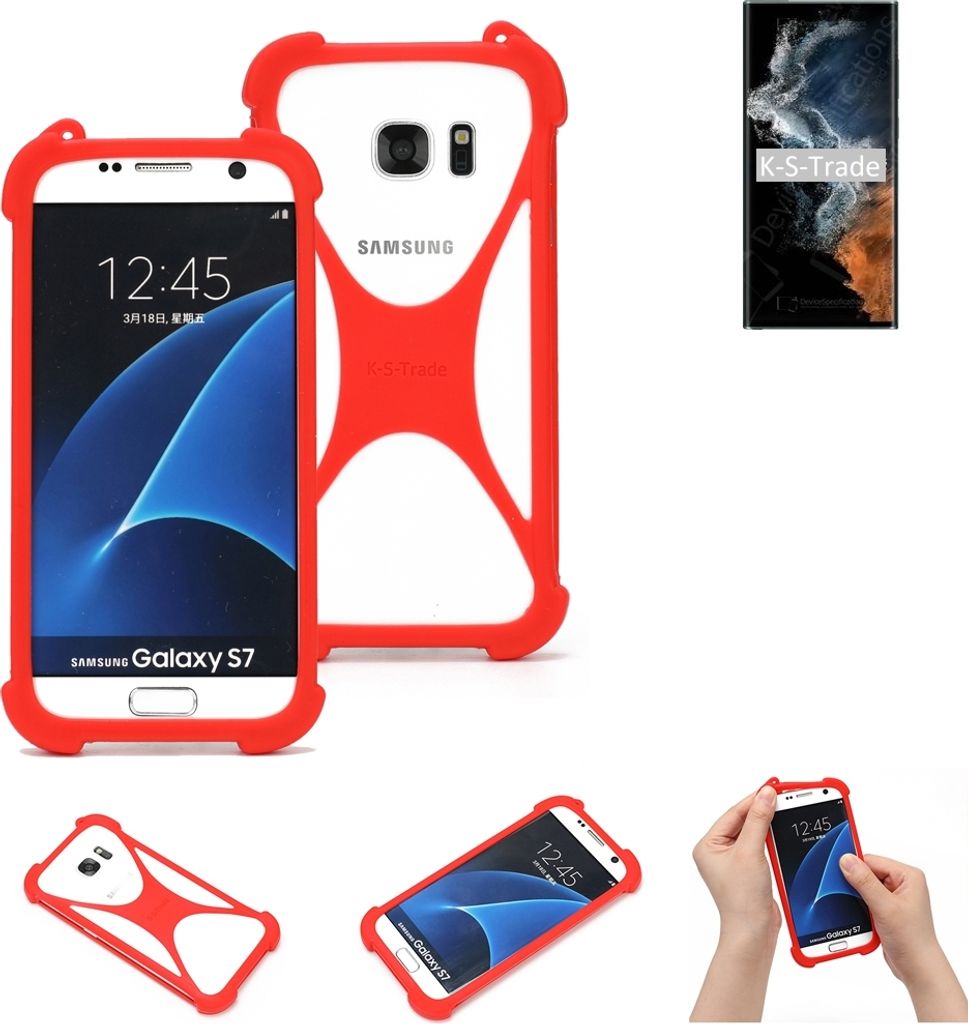 K-S-Trade Handy-Hülle kompatibel mit Samsung Galaxy S22 Ultra Exynos Schutz-Hülle Bumper Silikon Schutz Hülle Cover Case Silikoncase Silikonbumper