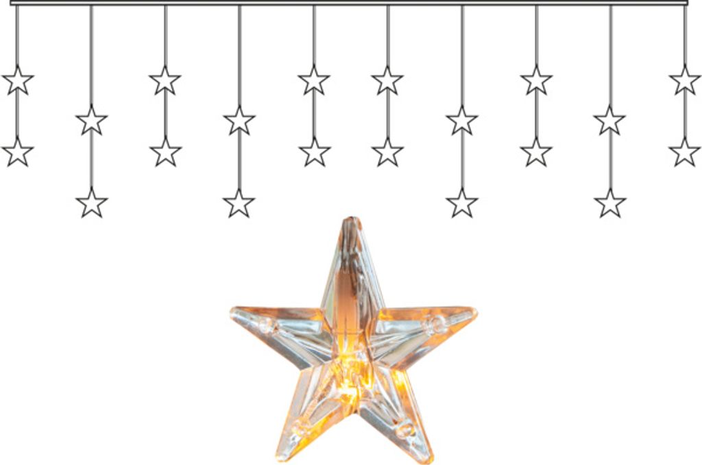 LED Lichtervorhang Star Curtain 20 LEDs H 40cm B 180cm