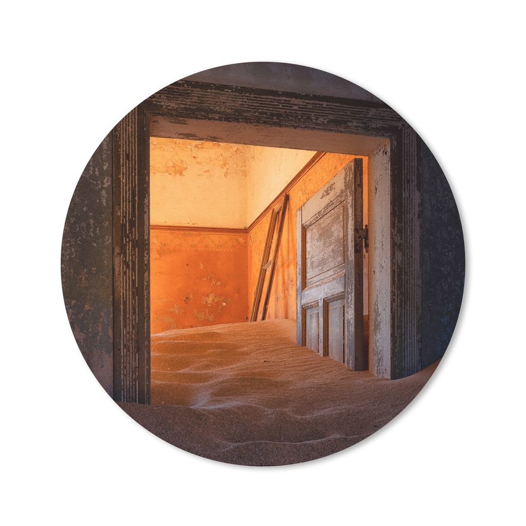 MuchoWow Mauspad Mousepad Tür - Sand - Haus - Architektur 50x50 cm - Mousepads - Maus Mat - Pad - Mausunterlage - Vinyl