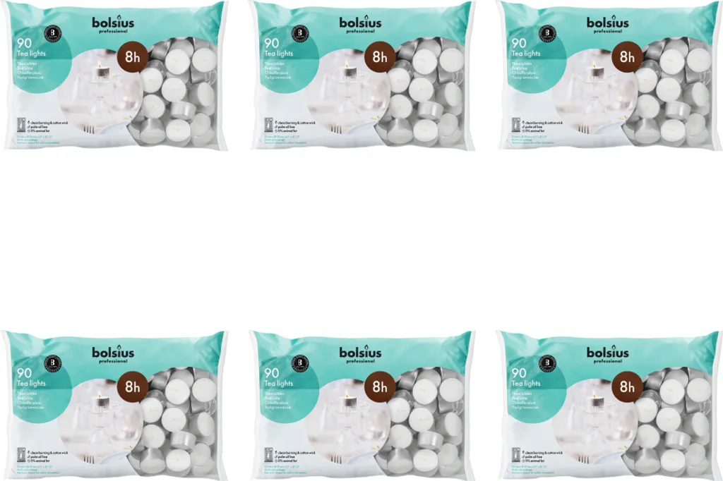 Lampade da tè Bolsius Professional 540pz - Illuminazione d'Atmosfera 8h
