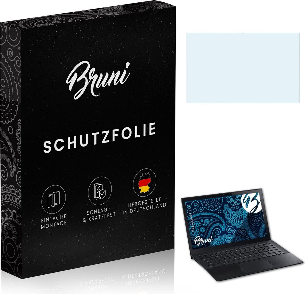 Bruni Basics-Clear 2x Schutzfolie kompatibel mit Sony VAIO Pro 13 Folie