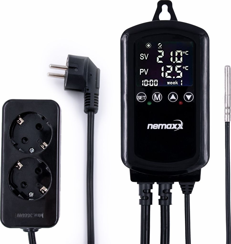 Termostat s zásuvkami 230 V, 3000 W/16 A s NTC snímačom (2 Obrázok produktu 