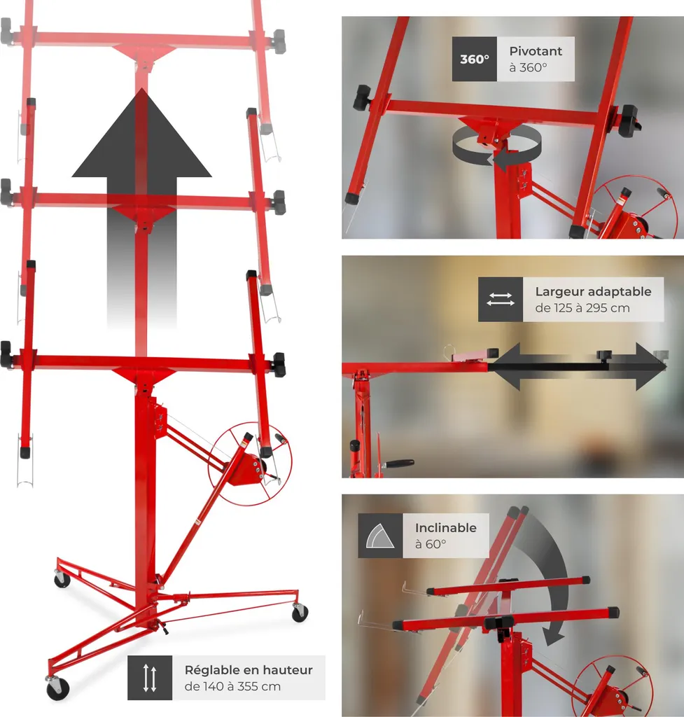 Lève-plaque rouge : la solution pour poser vos plaques sans mal de dos