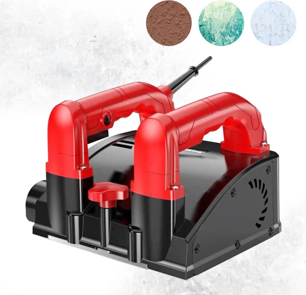 Fraiseuse à béton 1200W 3000 tr/min avec kit de raclage mural rouge
