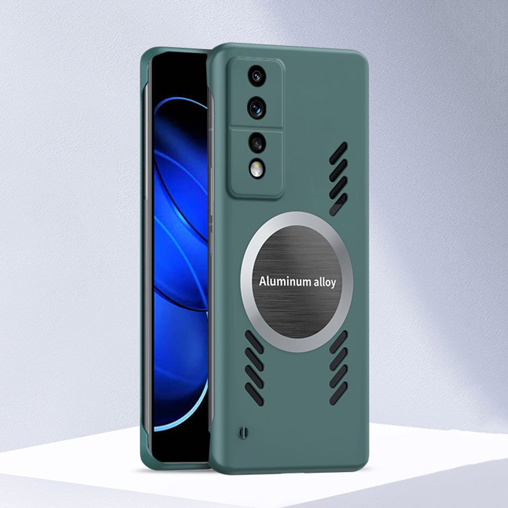 Honor 80 GT Hülle, Frameless PC Matt Kühlabdeckung Loch Wärmeableitung Schutzhülle für Honor 80 GT Grün