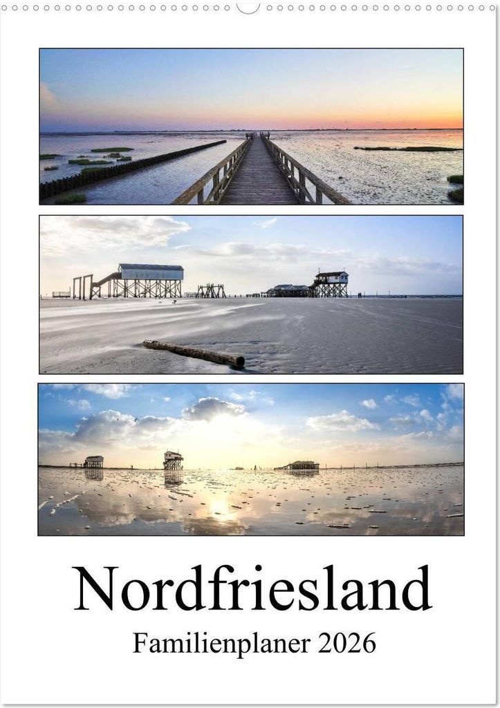 Nordfriesland - Familienplaner (Wandkalender 2026 DIN A2 hoch), CALVENDO Monatskalender