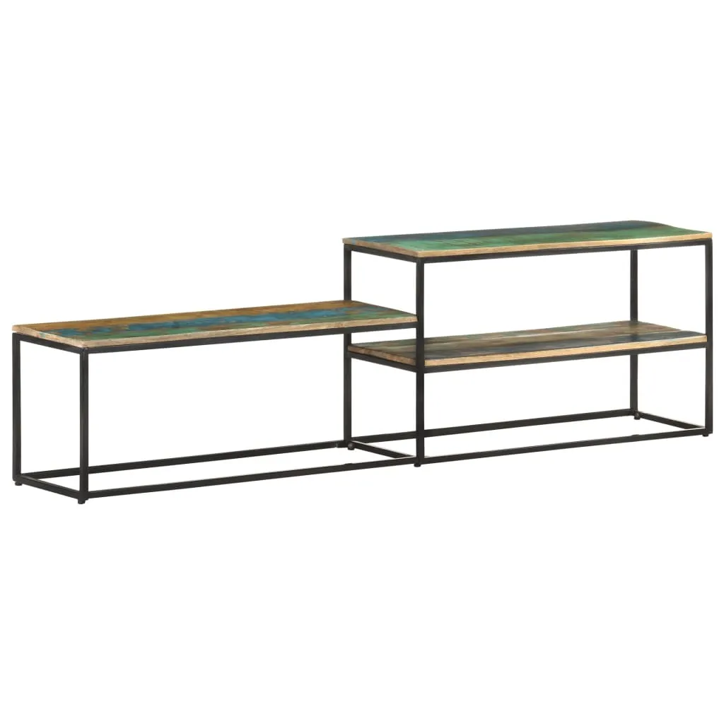 Meuble TV 180x30x50 cm en Bois Massif Recyclé - Buffet Industriel Authentique