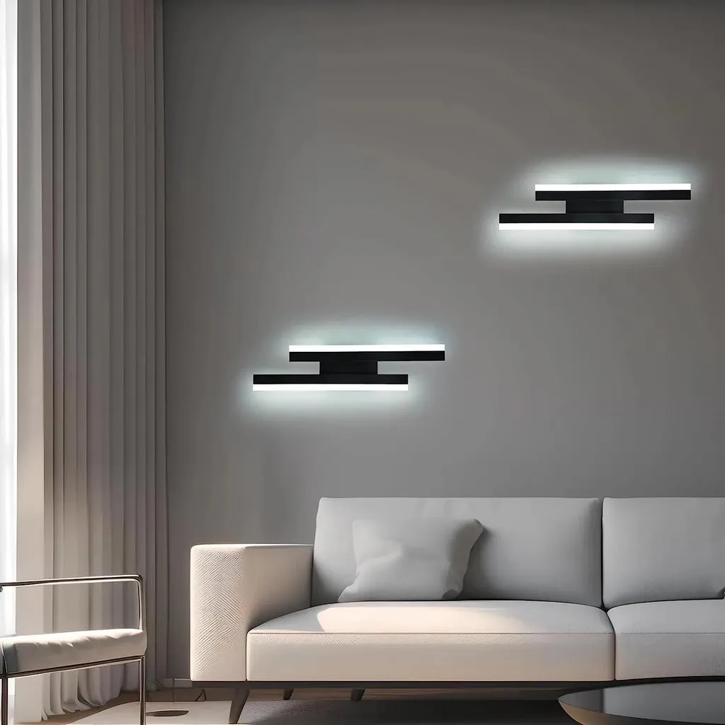 Applique LED lumière blanche 16W avec diffuseur acrylique et châssis noir
