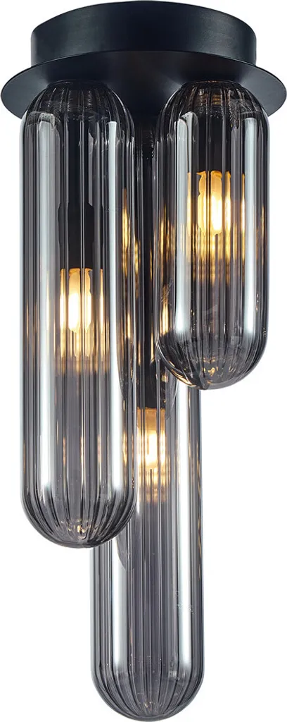 Luminaire de Plafond en Verre PAX Noir 3 Lumières - Design Contemporain