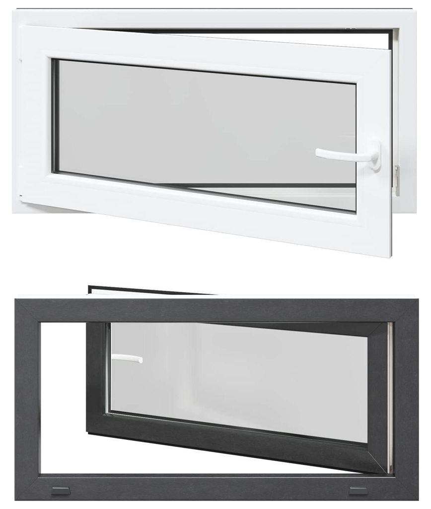 vidaXL Kellerfenster RISOR 100 x 50 cm PVC und Glas Anthrazit