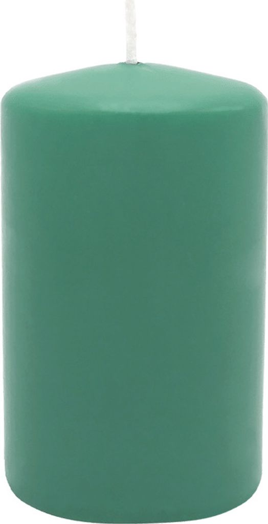 Stumpenkerze aus Paraffin, Smaragd, WENZEL, 100/70 mm, Brenndauer ca. 44h, selbstverlöschend