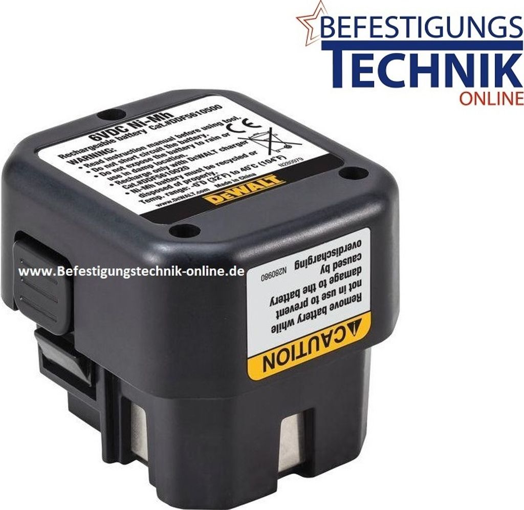 A black DeWalt battery pack is shown against a white background.