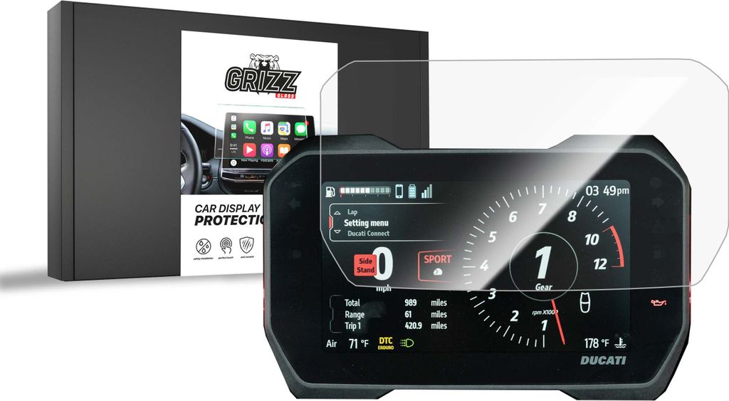 Keramische Autodisplayfolie für Ducati Multistrada V4 Rally 7" (2024-2025), Grizz Protector