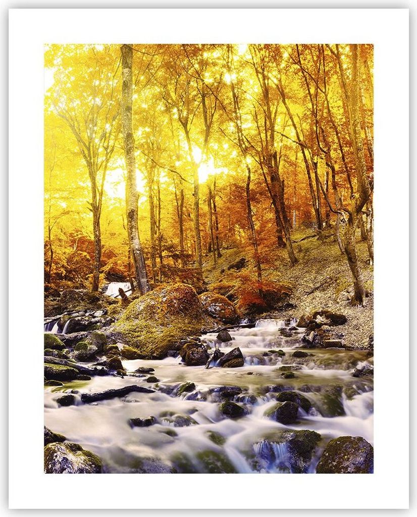 Poster - Poster ohne Rahmen - Berge Bach Wasser - 40x50 cm - Wand Bild - Wanddeko - Wandbilder - Kunstposter - Wandposter - Bilder - Kunstdruck - W...