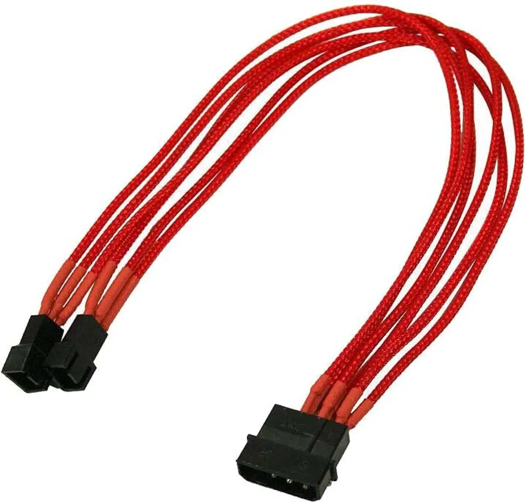 Adattatore Nanoxia da 4 pin Molex a 2 x 3 pin - 30 cm - rosso