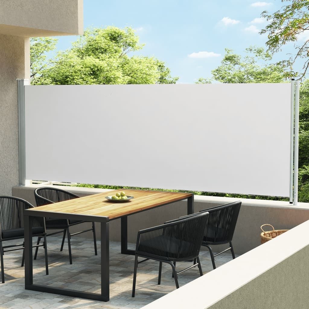 "Rabatt" Seitenmarkise Ausziehbar UV Schutz - Sonnenschutz - 600x160 cm Creme - Sonnensegel CC5948