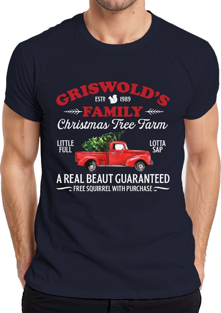 Griswolds Family Christmas Tree Farm - Weihnachten Xmas Herren T-Shirt, Navy, M