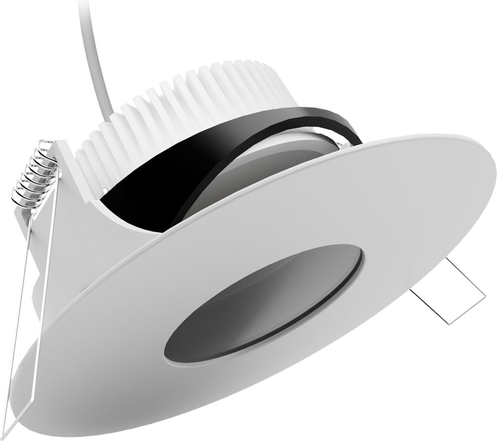 SSC-LUXon YOKU Einbaustrahler schwenkbar flach IP65 inkl. LED Lampe 230V warmweiß 4W - Badezimmer Deckenspot in rund & weiß