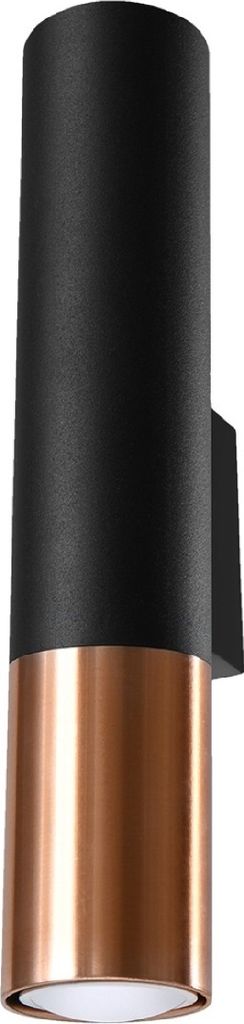 Wandleuchte LOOPEZ schwarz/kupfer 2xGU10 10W Stahl 29x8x6cm Sollux Lighting