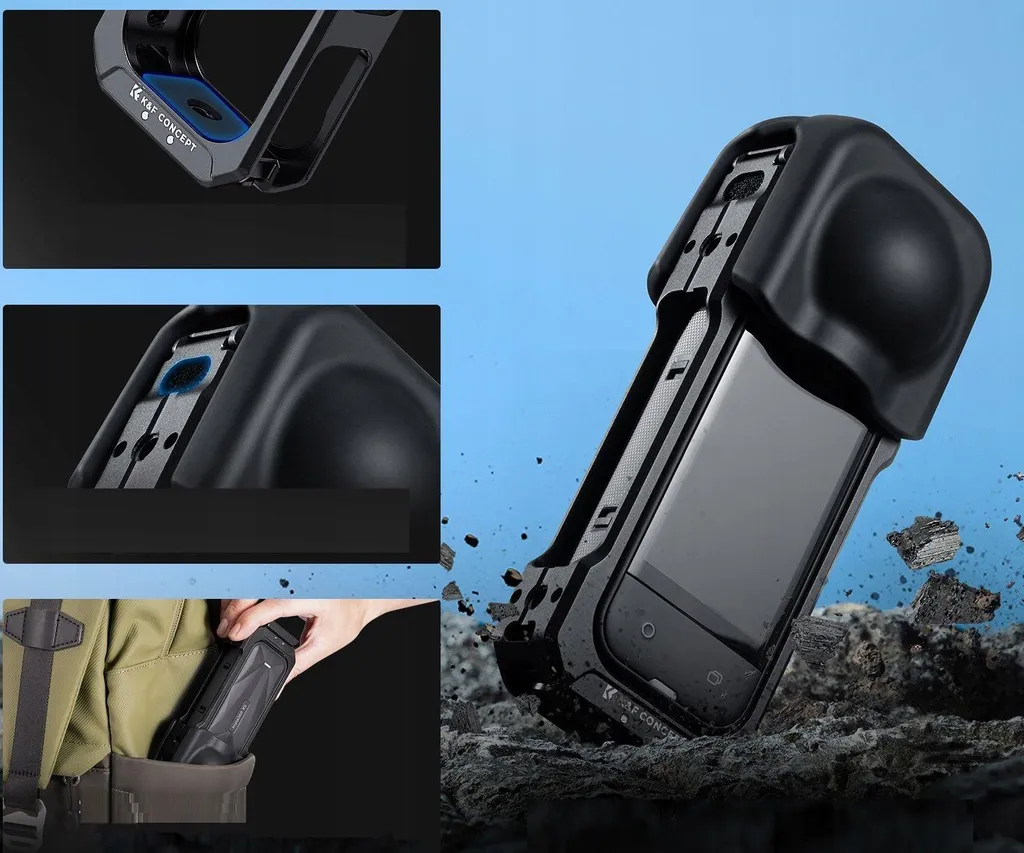 Support de protection rigide avec double griffe ISO pour Insta360 X5