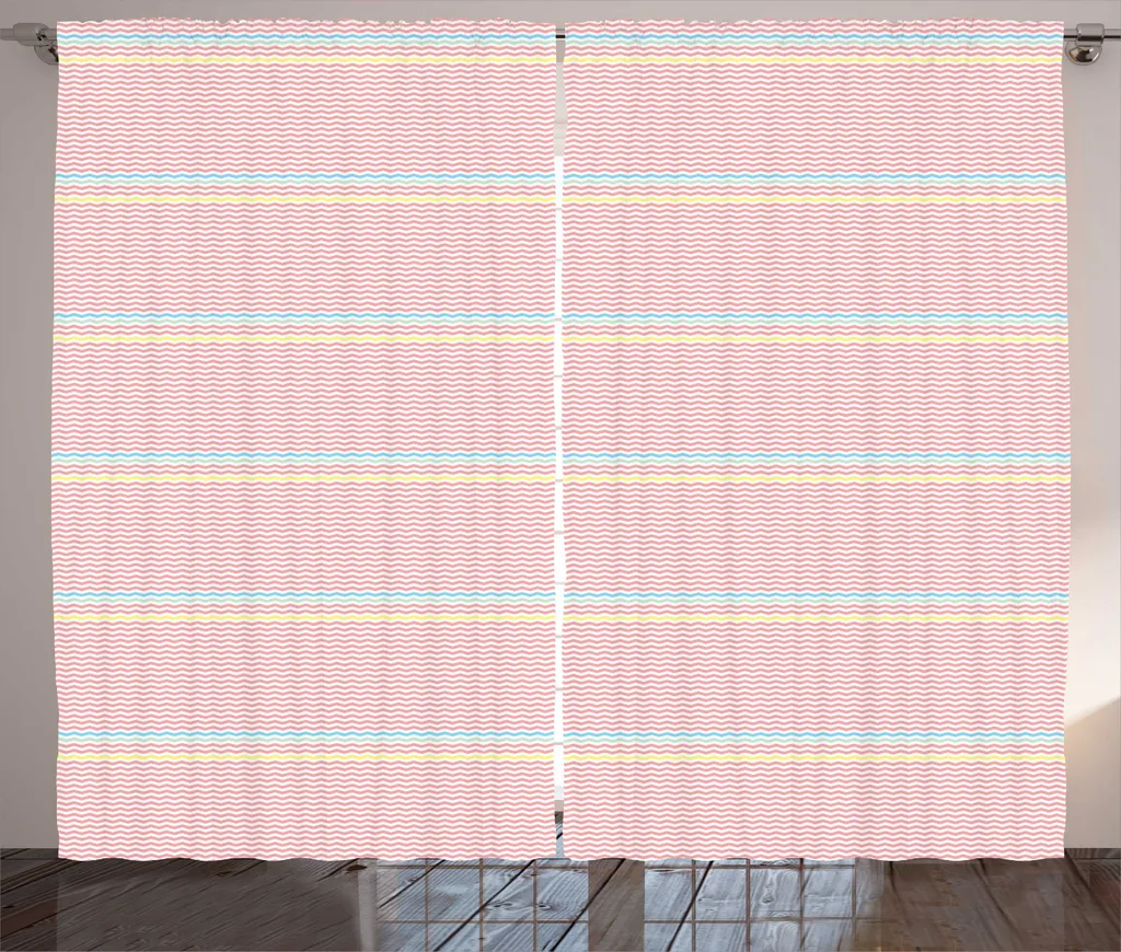 Rideau pour Grand Salon Zigzag Moderne Habillage Fenêtre 280x225cm