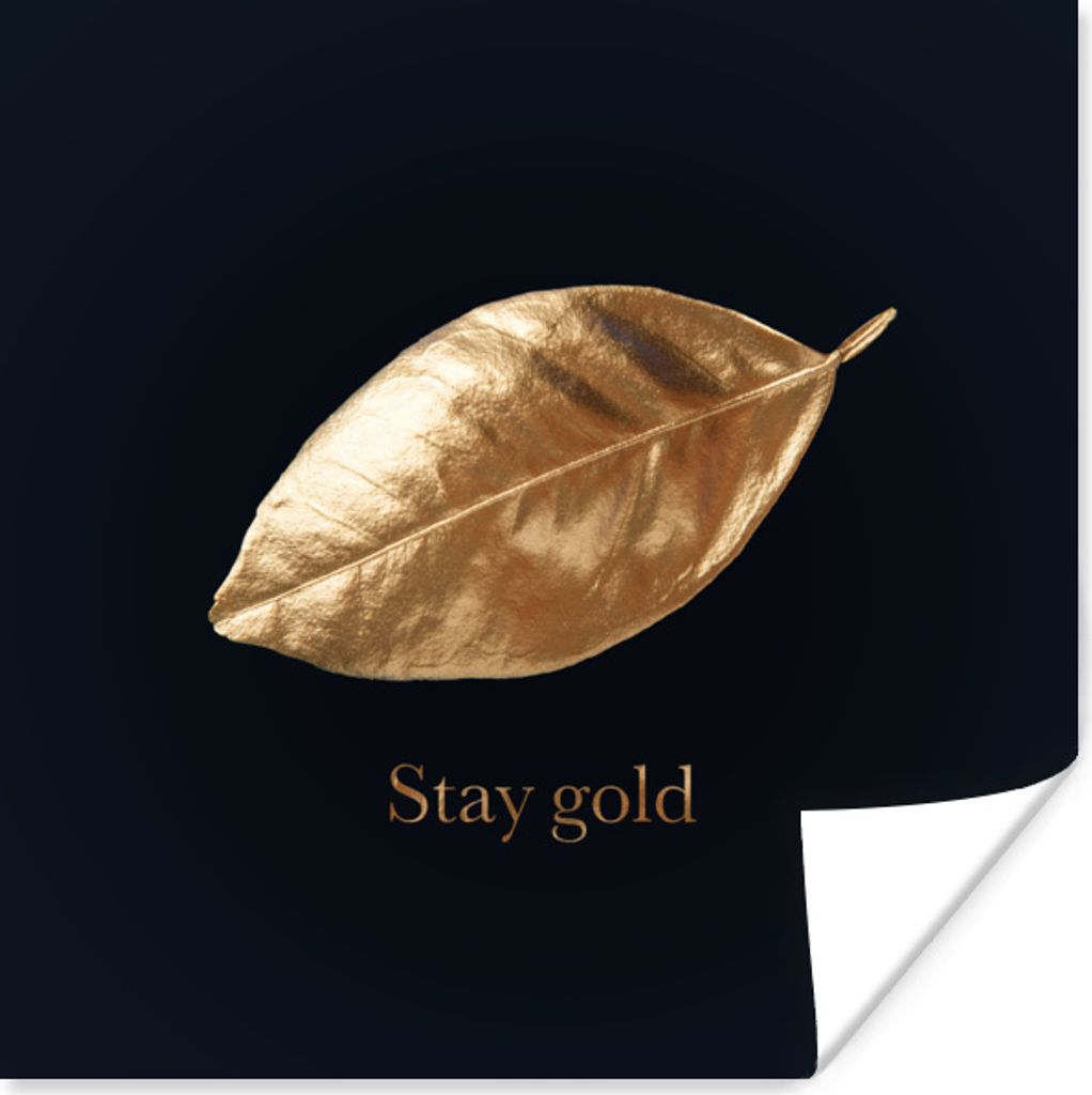 MuchoWow Poster Blatt - Gold - Zitate 30x30 cm - Wandposter - Printing