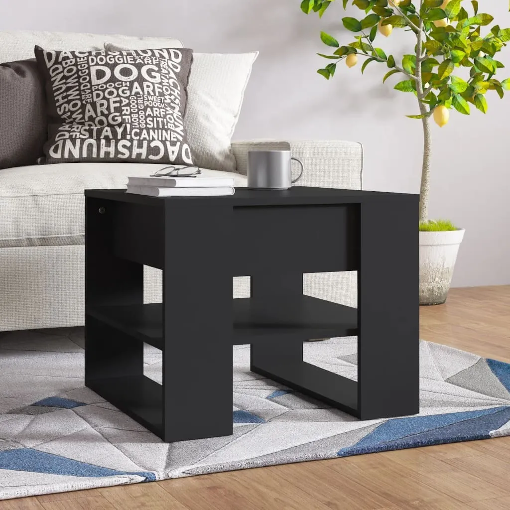 vidaXL Tavolino Nero 55,5x55x45 cm in Legno per Salotto - Offerta Online - 9