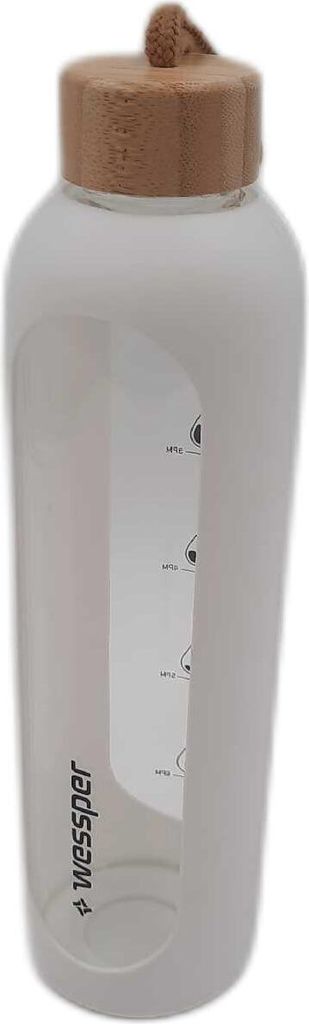 Wessper Trinkflasche Glas 1L Zeitmarkierungen BPA frei Trinkmotivation Tools