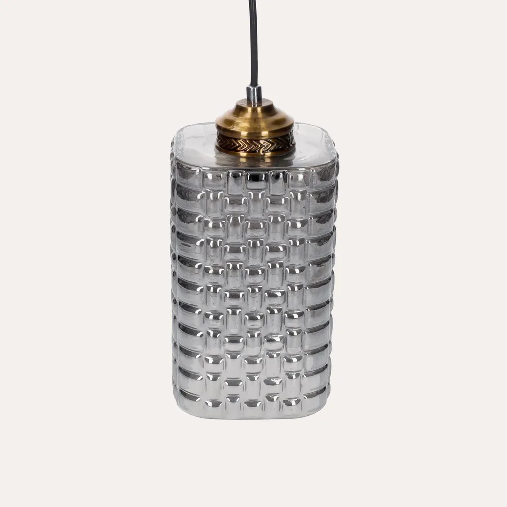 KEYHOMESTORE Lustre suspendu moderne en verre gris brillant Ø30cm G9