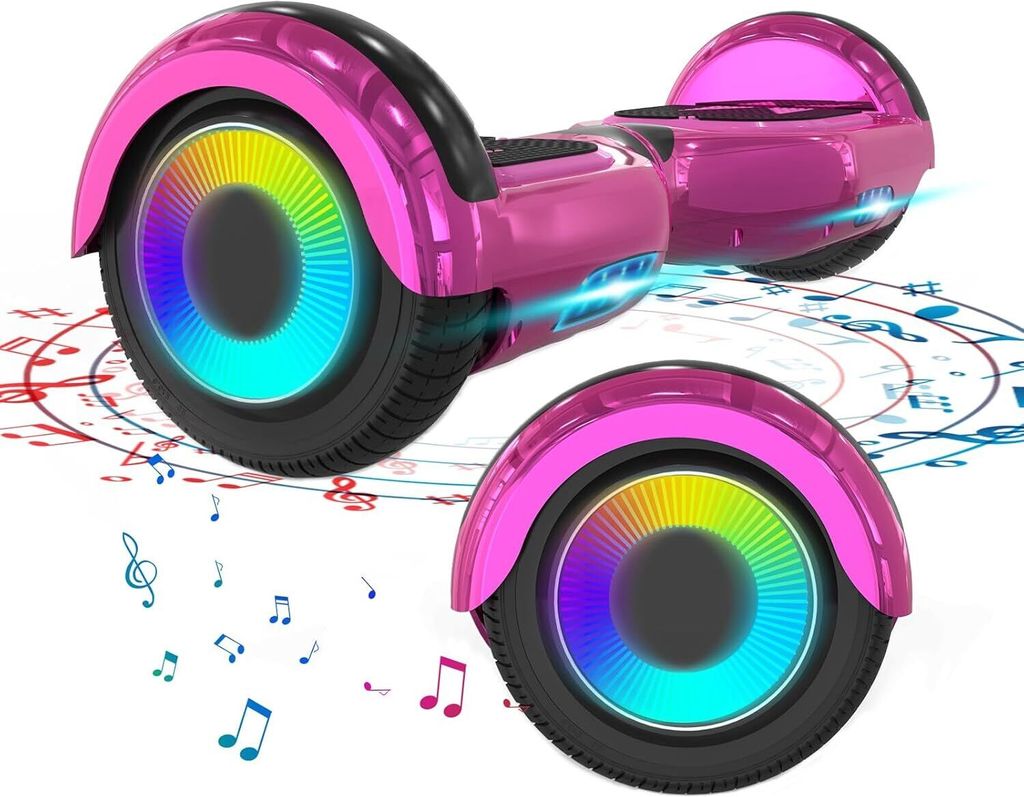 MEGA MOTION Hoverboards, 6.5 Zoll mit Bluetooth Lautsprecher, Kommt mit cool leuchtendem Rad, mit LED-Leuchten, Geschenk für Kinder und Jugendliche