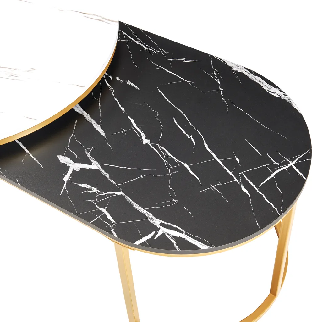 Petite table basse de salon Oppeerg pour déco moderne aspect marbre - 8