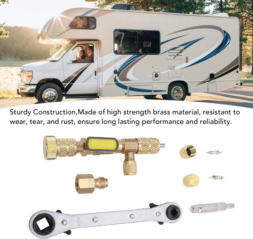 Ventileinsatz-Entferner-Werkzeug mit zwei Größen SAE 1/4 Zoll und 5/16 Zoll Anschluss-Installer für R22 R12 R407 R410 R404 R32 AC-System, 34-tei...