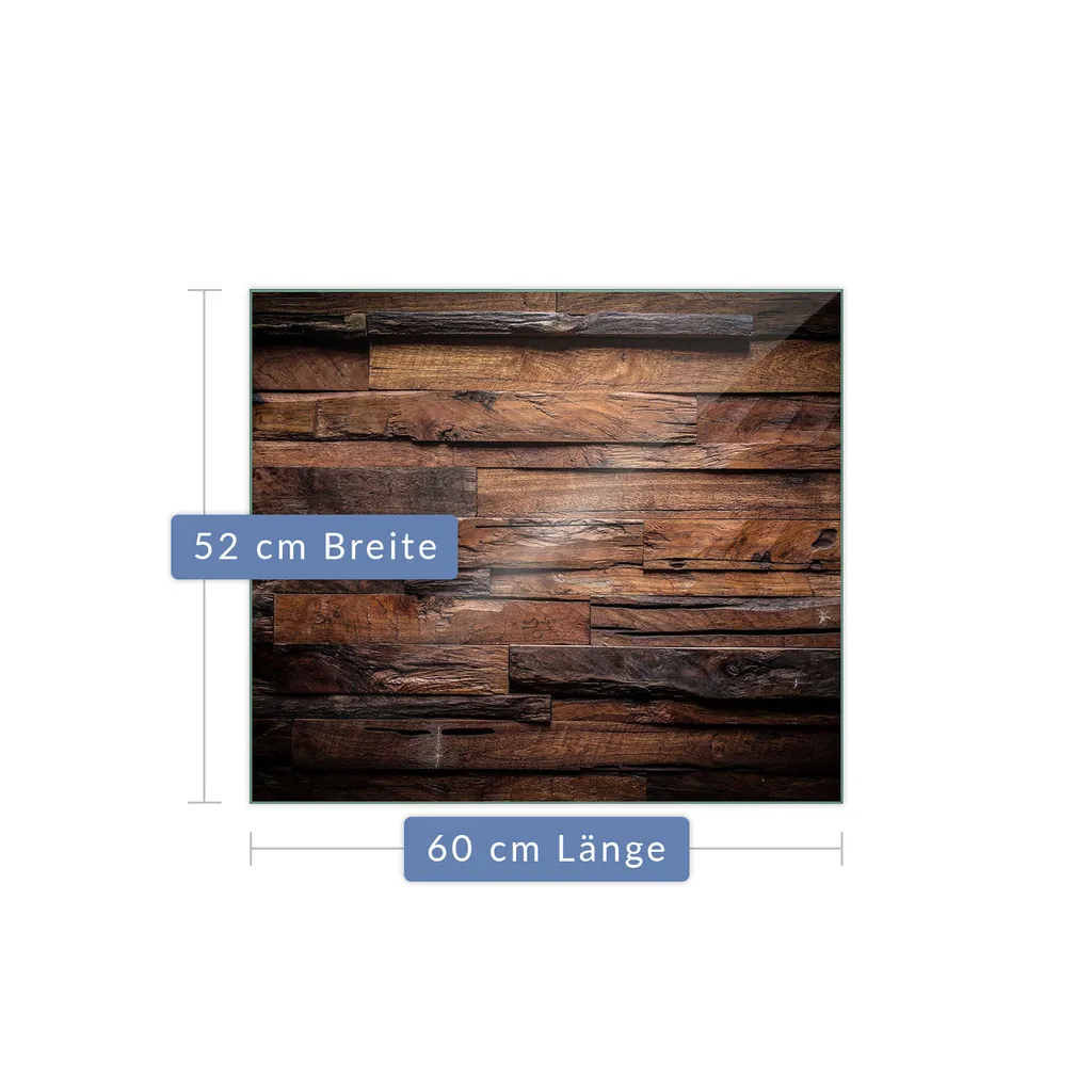 Copertura Piano Cottura 60x52 Vetro Temperato 1 Pezzo Marrone