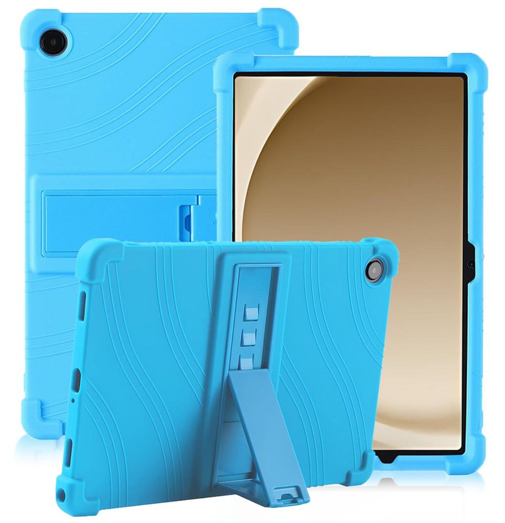 Tablet Hülle für Samsung Galaxy Tab A11 Plus/ A11+ 11", Stoßfeste Weiches Silikon Schutzhülle mit Standfunktion Hellblau