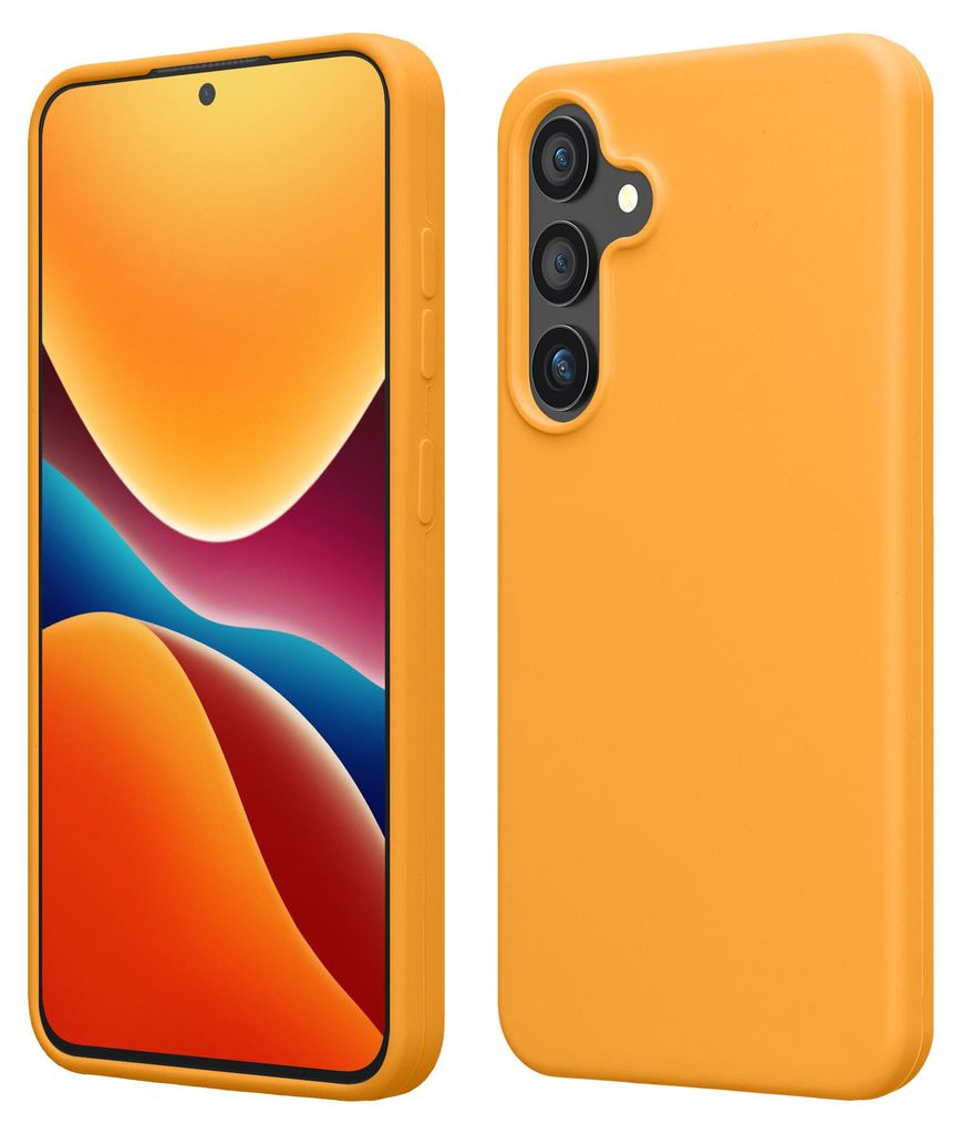 kwmobile Handyhülle für Samsung Galaxy S25 Hülle - Case Silikon - Kabelloses Laden - Schutzhülle Cover in Fruity Orange