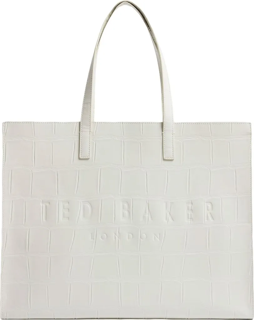 Borsa a Tracolla Ted Baker Croccel Avorio Effetto Coccodrillo per Eventi