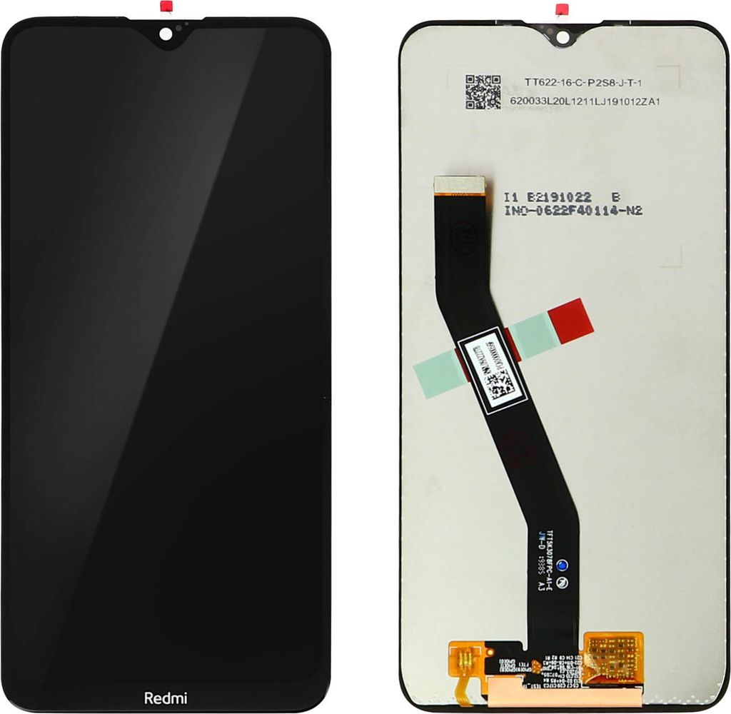 Clappio, LCD-Display + Touchscreen Displayeinheit – Rot für Xiaomi Redmi 8, Schwarz