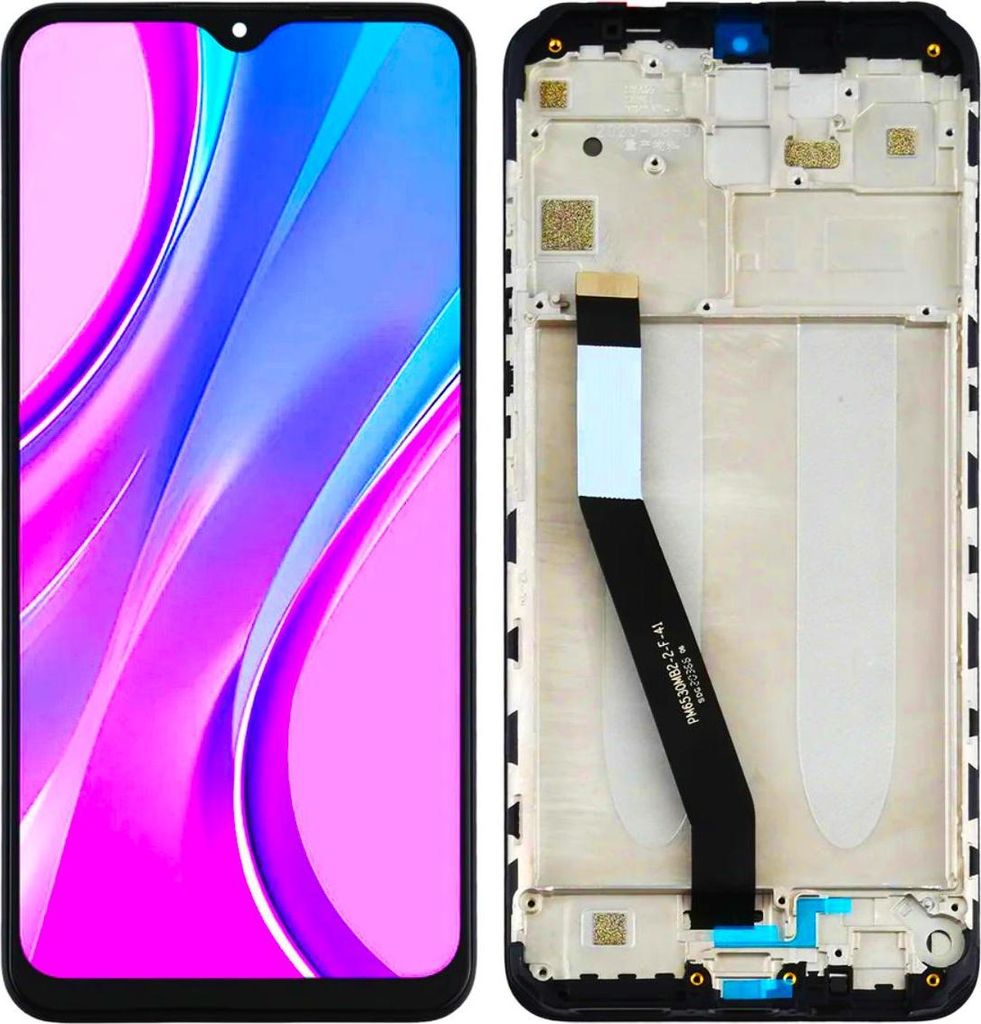 Original Xiaomi Redmi Note 9 LCD-Display + Touchscreen (Generalüberholt) IPS Schwarzer Rahmen